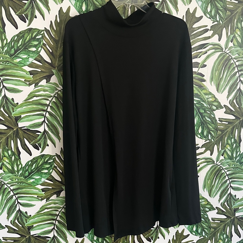 Chic Black Long Sleeve Women's Turtleneck